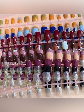 Assorted Women’s Press-On Nail Set - Mixed Colors - 10 sets